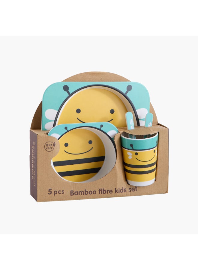 Home Box Bee 5-Piece Bamboo Dinner Set for Kids - Image 5